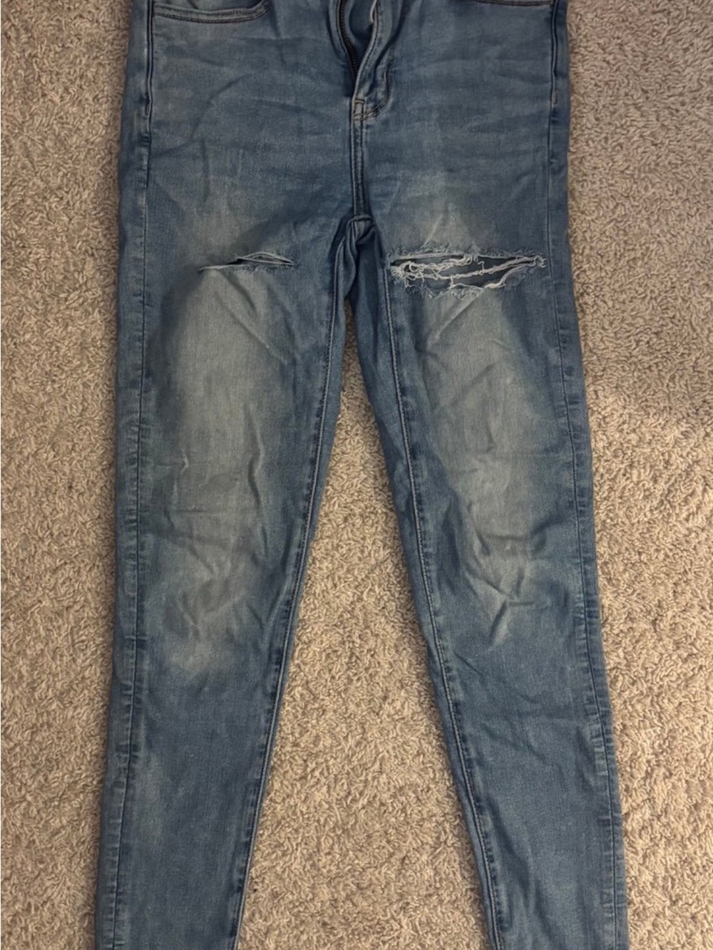 American Eagle Outfitters Light Blue Ripped Skinny Jeans